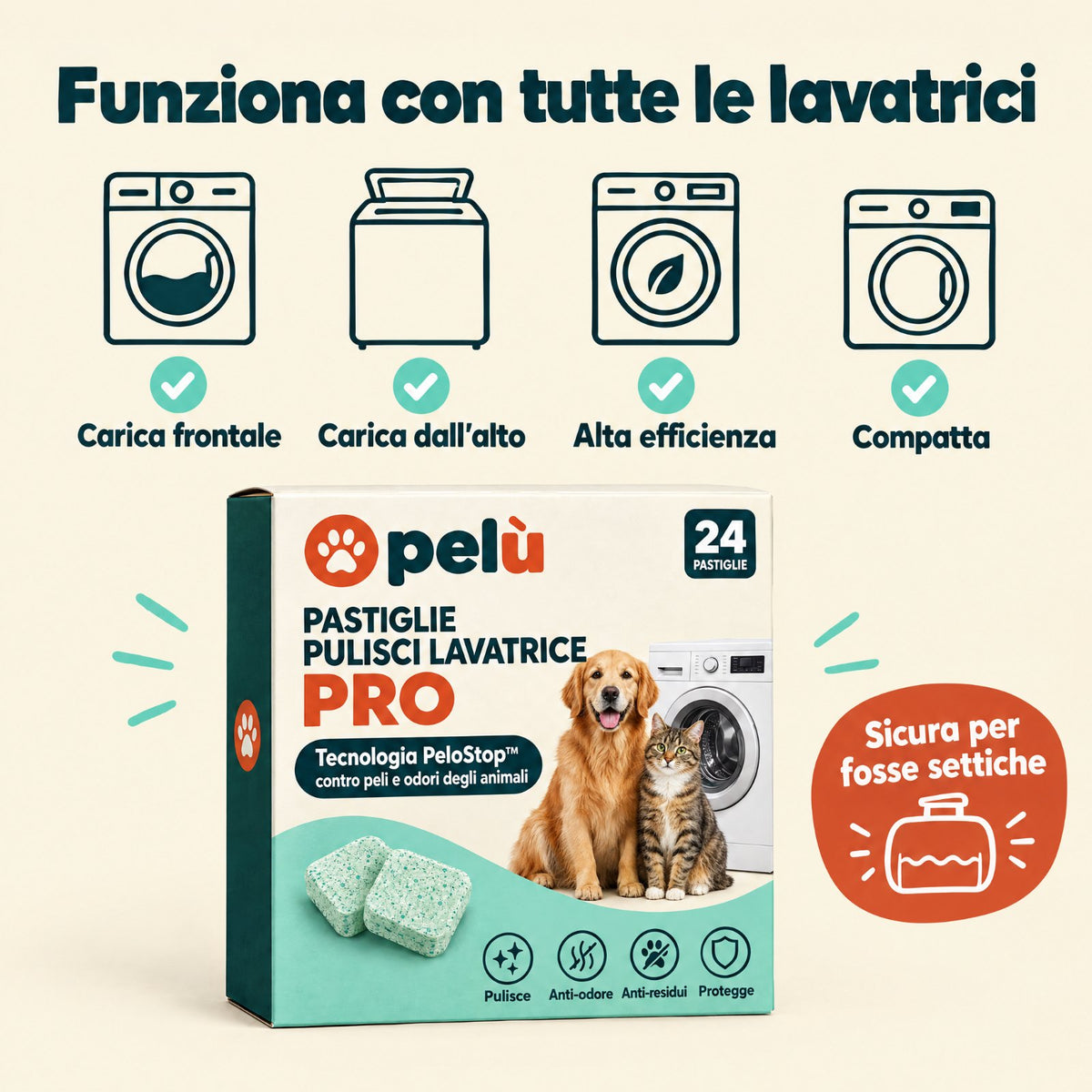 Pastiglie Pulisci Lavatrice – Igiene Profonda Anti-Odore e Anti-Peli
